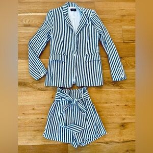 Vici Navy & White Striped Blazer & shorts set, S